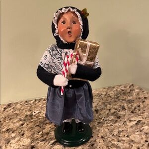 Byers’ Choice Caroler with Gift and Candy Canes